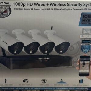 1080p HD Wired + Wireless Security System - White